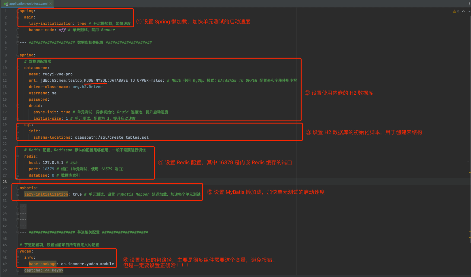 application-unit-test.yaml` 配置文件